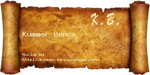 Kummer Bence névjegykártya
